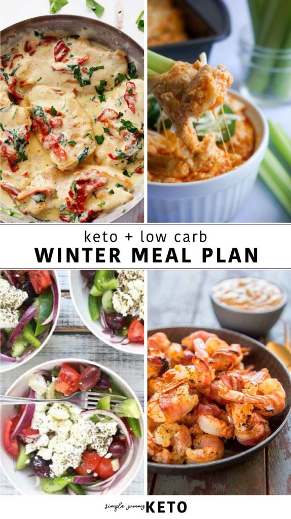 winter keto meal plan, weekly meal plan of what to eat on a low carb diet