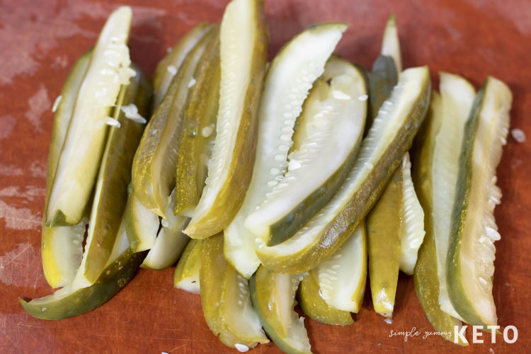 pickles ready to be dried with a paper towel