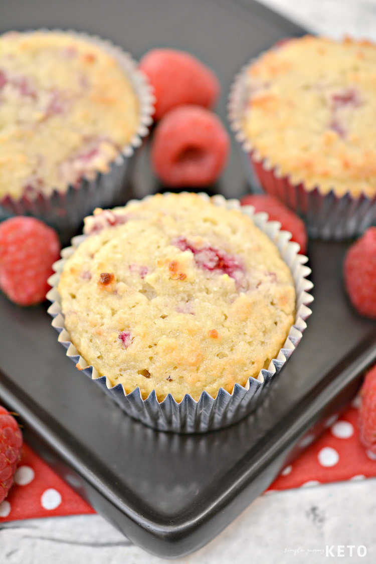 keto and low carb raspberry muffins