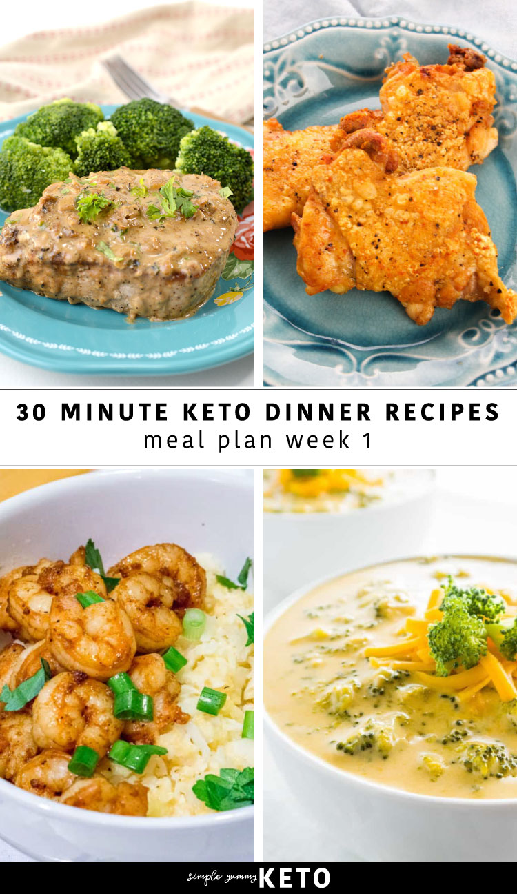 30 minute keto dinner recipes - a free weekly keto meal plan