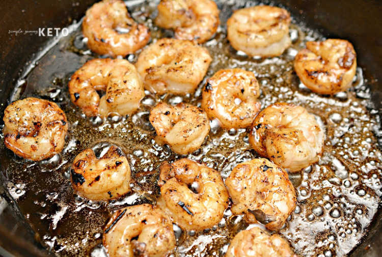 shrimp cooking for the surf and turf