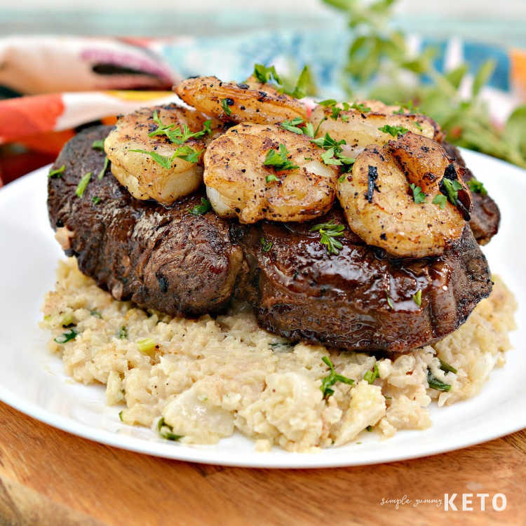 keto steak and shrimp with risotto recipe
