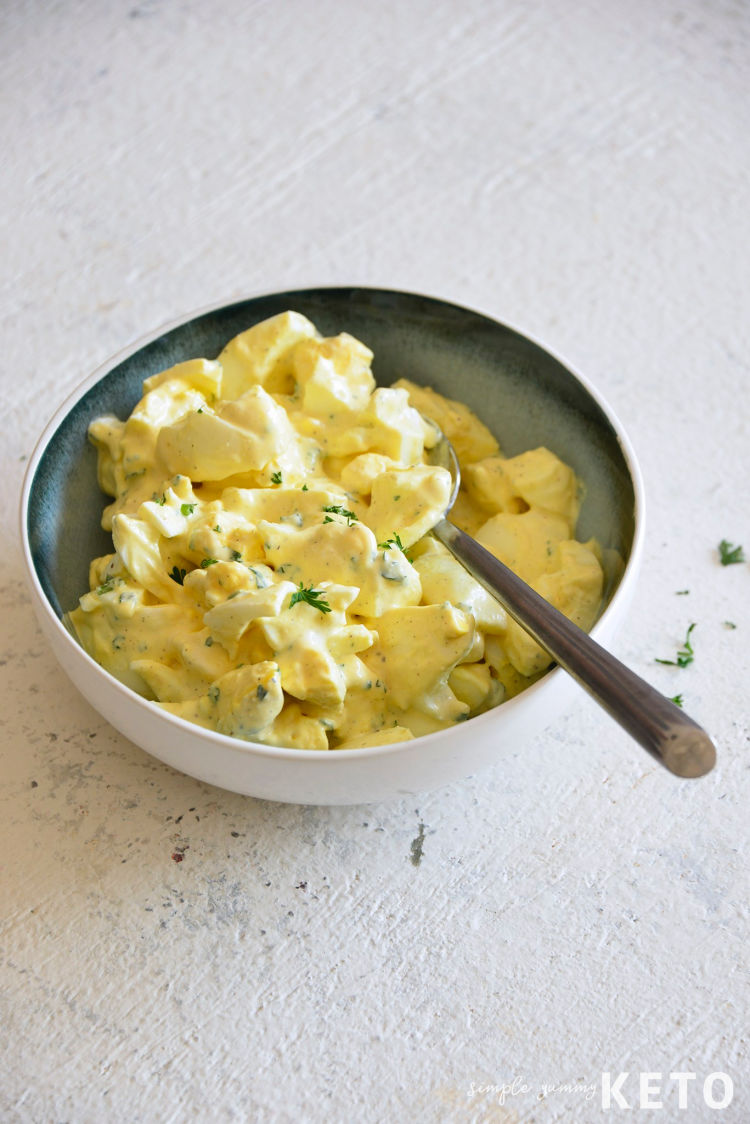 low carb and keto friendly egg salad recipe - great for meal prep and more