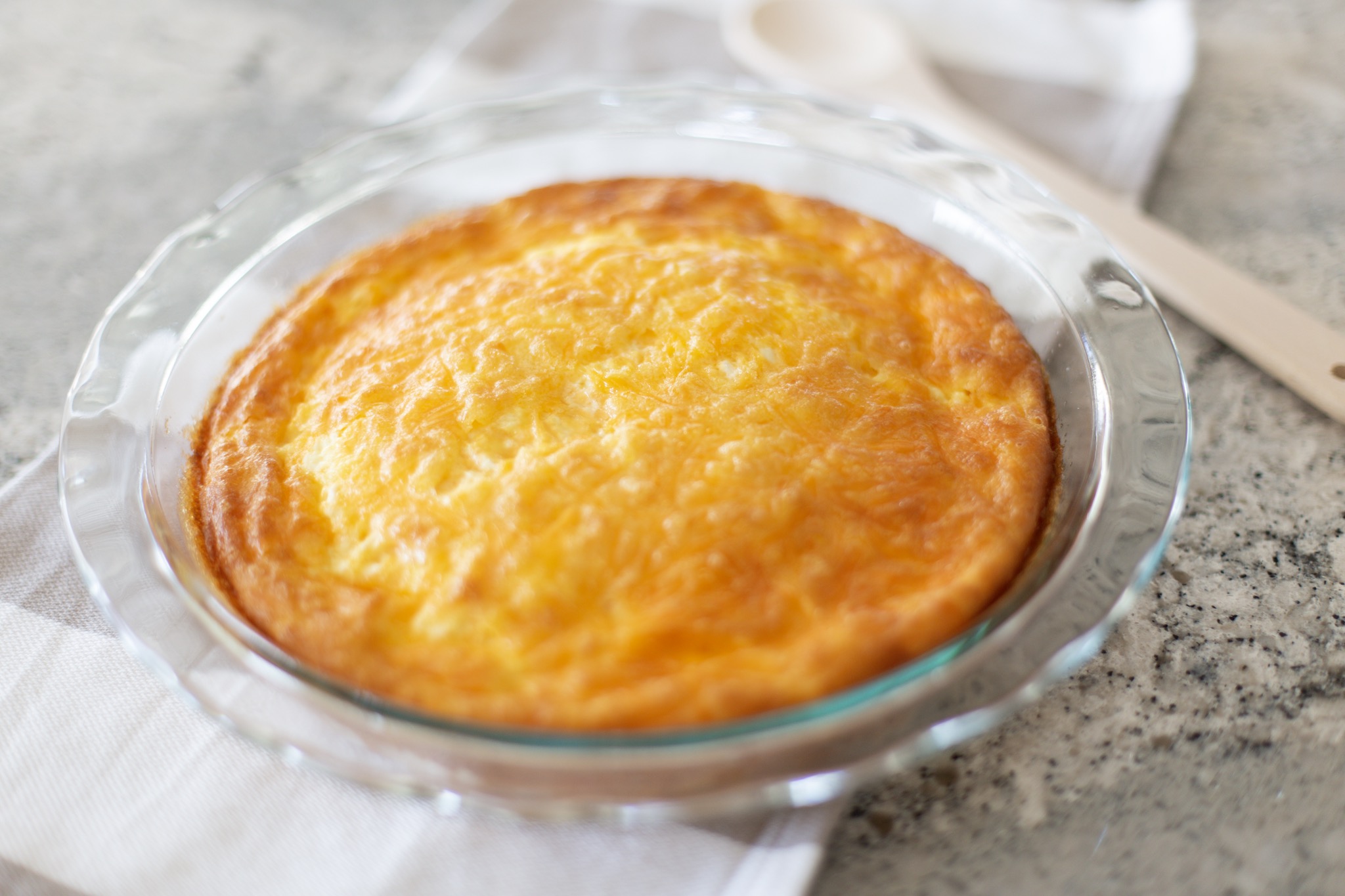 egg and cheese quiche recipe out of the oven