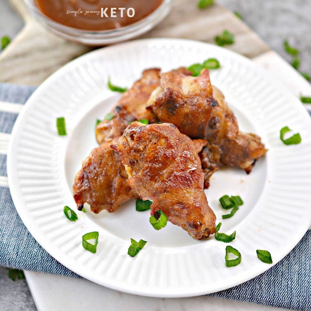 Keto BBQ Bacon Wrapped Wings - Simple Yummy Keto